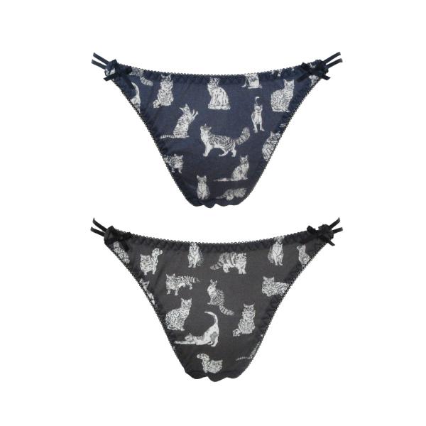 レディースＴバックショーツ　猫柄ショーツレディース　Ｔバック　タンガ