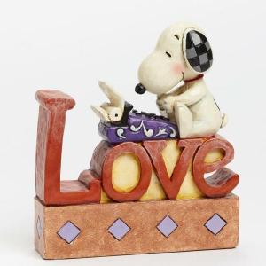スヌーピー -LOVE Word-PEANUTS JIM SHORE ピーナッツ ジムショアスヌーピー Snoopy フィギュア 置物 彫像 インテリ #4042379｜renaissance-gift