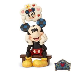 Enesco Disney Traditions by Jim Shore Mickey Mouse with Minnie Love Thought Figurine, 6.89 Inch, Multicolor