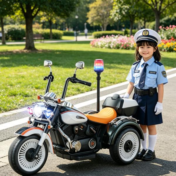 電動乗用パトロールバイク  電動三輪バイク 乗用玩具  子供用 3~6歳 大容量バッテリ 外遊び お...