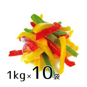 冷凍 京果 ピーマン スライス ミックス 1kg 10袋セット 関東 中部 南東北は  業務用 冷凍野菜 カット野菜 冷凍食品 6360