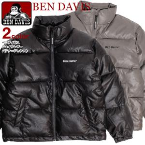 BEN DAVIS ジャケット ベンデイビス 2023 フェイクレザー パファージャケット メンズ 中綿ジャケット ブルゾン BEN-2080｜renovatio