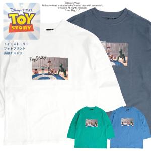 トイ・ストーリー Tシャツ TOY STORY フォトプリント ワイド 長袖Tシャツ ウッディ バズ・ライトイヤー ロンT アニメ キャラクターTシャツ ユニセックス TSL-167｜renovatio