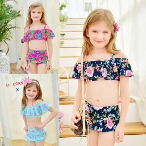 ビキニ タンキニ 子供水着 女の子 子供用 キッズ水着 ベビー水着 2点セット 女児 ビキニ 水着 セパレート 花柄 スイムウェア 旅行 ビーチ遊び 夏 海水浴 Y6 Swim03 がんばれちゃん 通販 Yahoo ショッピング