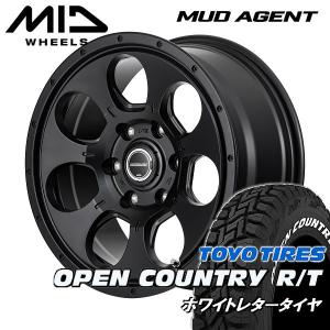 送料無料 200系ハイエース MUD AGENT セミグロスブラック 215/65R16 荷重対応 TOYO オープンカントリーRT ホワイトレター｜rensshop