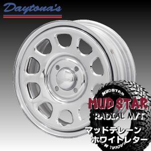 送料無料 マッドスター M/T ホワイトレター 145/80R12LT 80/78N 6PR デイトナ クローム 軽トラック ハイゼット キャリー N-VAN｜rensshop