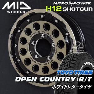 送料無料 ジムニー MID ナイトロパワー H12 SHOTGUN ブラッククリア 215/65R16 TOYO オープンカントリー RT ホワイトレター｜rensshop