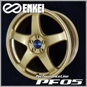 送料無料 4本SET ENKEI エンケイ パフォーマンスライン PF05 ゴールド 18inch 7.5J +48 5穴PCD100 MADE IN JAPAN 国産 軽量 ホイール｜rensshop
