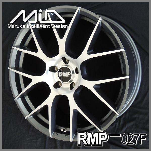 送料無料 MID RMP 027F セミグロスガンメタ/ポリッシュ 18インチ 8.0J +42 5...