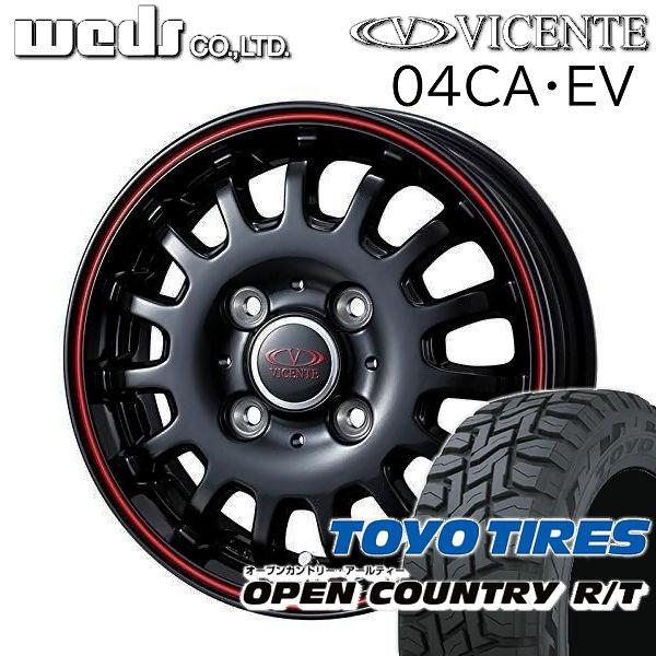 送料無料 WEDS ウェッズ ヴィセンテ04 ブラックレッド オープンカントリーR/T 145/80...