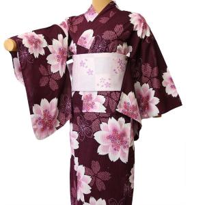 浴衣 レンタル セット Lサイズ レディース 赤大桜｜rental-kimono