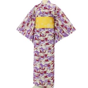 浴衣 レンタル セット Mサイズ エンジ 紅型調 ツバキ｜rental-kimono