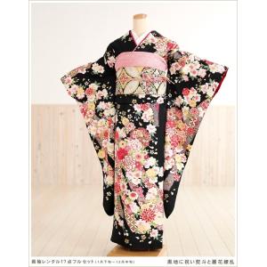 成人式 振袖レンタル 2025年 大きいサイズ１月  fb1133s 振り袖 着物レンタル 20歳 furisode レトロ モダン かわいい 人気 黒｜rental-poem