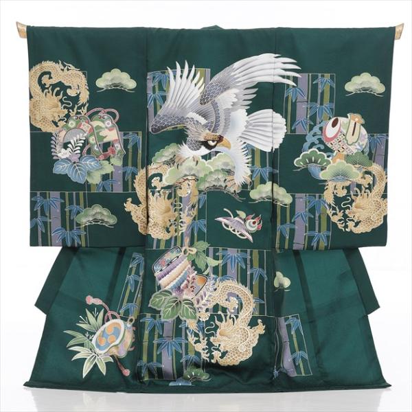 高級正絹 京友禅 産着レンタル 男の子 お宮参り お食い初め md2073 プレミアム 着物レンタル...