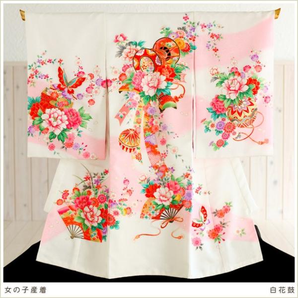 産着レンタル 女の子 お宮参り お食い初め mj8008 着物レンタル ベビー 赤ちゃん着物 帽子よ...