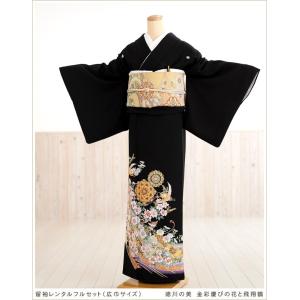 大きいサイズ 留袖レンタル th014  黒留袖レンタル