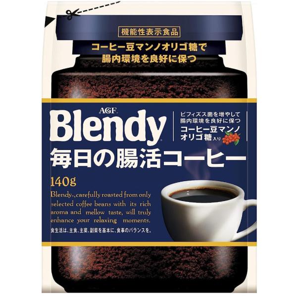 【大容量】AGF(エージーエフ) ブレンディ 毎日の腸活コーヒー袋 140g 【 インスタント】【 ...