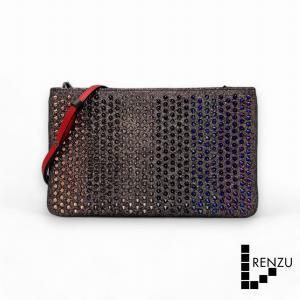 [中古]クリスチャンルブタン スパイクスタッズ グラデーション 2WAY クラッチバック グラデーションカラー 送料無料