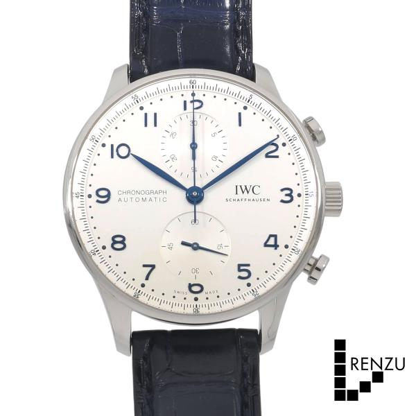 [中古]IWC ポルトギーゼ クロノグラフ IW371605 シルバー メンズ 送料無料 腕時計