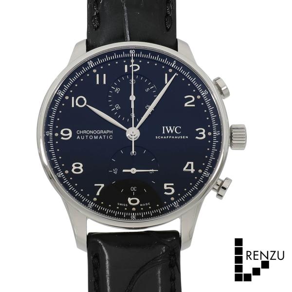 [中古]IWC ポルトギーゼ クロノグラフ IW371609 ブラック メンズ 腕時計 送料無料
