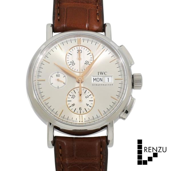 [中古]IWC ポートフィノ クロノグラフ IW378302 シルバー メンズ 腕時計 送料無料