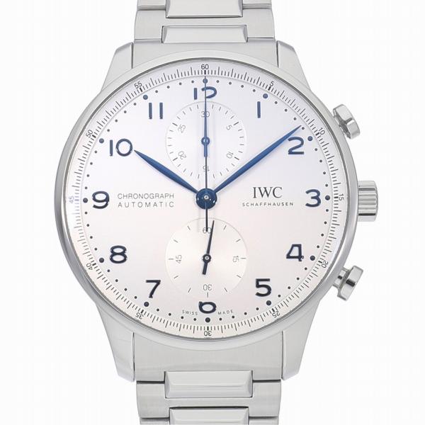 IWC ポルトギーゼ クロノグラフ シルバー 青針 IW371617 中古 メンズ（男性用） 送料無...