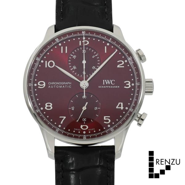 [中古]IWC ポルトギーゼ クロノグラフ IW371616 バーガンディ メンズ 腕時計 送料無料