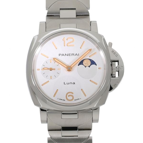 パネライ ルミノール ドゥエ ルナ PAM01301 Y番 ホワイト 中古 送料無料 腕時計