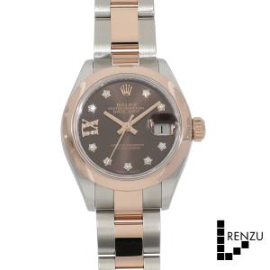 [中古]ロレックス レディ デイトジャスト 28 279161G ランダム チョコレート×9Pスター/IXダイヤ レディース 腕時計