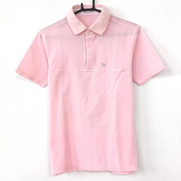 ヒールクリーク 半袖ポロシャツ ピンク×グレー 胸ポケット シンプル メンズ 48(M) ゴルフウェ...