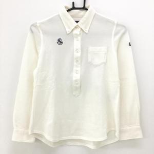 超美品】サマンサタバサNo.7 長袖ポロシャツ 白×ネイビー 胸刺しゅう