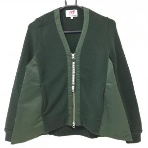 マスターバニー 中綿ニットジャケット カーキ 一部中綿 ウール100％ レディース 1(M) ゴルフウェア MASTER BUNNY EDITION（超美品）／80%OFF価格