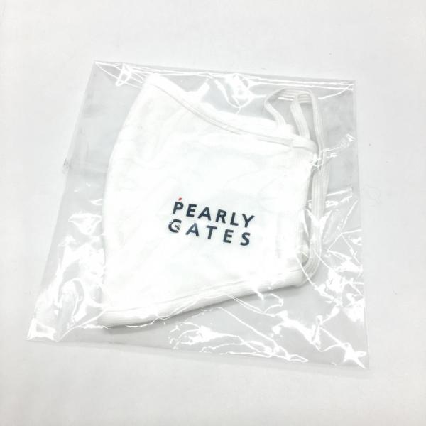 パーリーゲイツ マスク 白×ネイビー ロゴプリントゴルフ PEARLY GATES（未使用品）