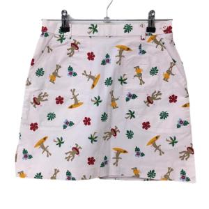 ZOY ゾーイ スカート ピンク ロゴ白 ストレッチ レディース 36(S