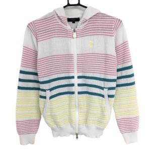 Callaway（キャロウェイ） 長袖ハイネックシャツ 白×ネイビー ボーダー