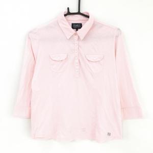 CPG GOLF 【新品】CPG 長袖ポロシャツ 白 ロゴ地模様 斜めストライプ調