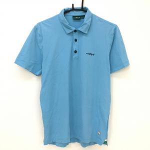 シェルボ 半袖ポロシャツ ライトブルー DRY ナイロン混  メンズ M ゴルフウェア CHERVO／30%OFF価格