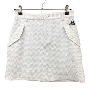 【超美品】ルコック スカート 白 ブロックチェック織生地 レディース 9(M) ゴルフウェア le coq sportif／30%OFF価格