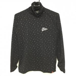 マークアンドロナ モックネックシャツ タートルネック ロゴ 長袖 ゴルフウェア 超美品】マークアンドロナ 長袖ハイネックシャツ ネイビー ロゴ