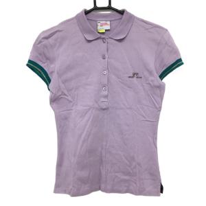 TFW49 半袖ポロシャツ 黒×グレー ロゴ白 切替 レディース S ゴルフ