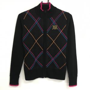 美品】パーリーゲイツ ブルゾン グレー×白 星柄 裏起毛 レディース 0(S