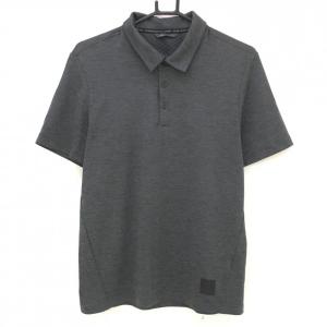 アディダス 半袖ポロシャツ アイボリー×ネイビー 襟ロゴ メンズ O