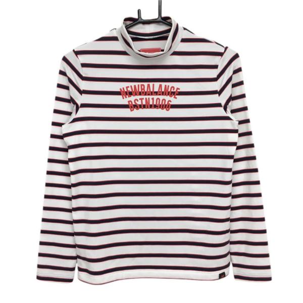 ニューバランスゴルフ 長袖ハイネックシャツ 白×ネイビー×レッド ボーダー  レディース 1(M) ...
