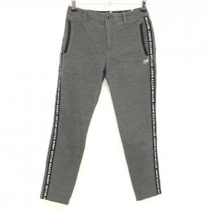 マスターバニー ストレッチパンツ 杢グレー ベロア ロゴレッド