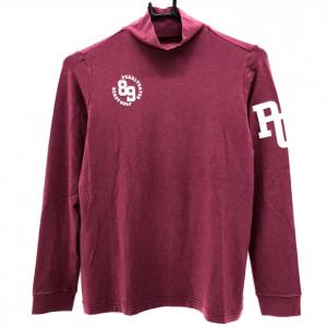 パーリーゲイツ 長袖ハイネックシャツ ワインレッド×白 ロゴプリント 表微起毛 レディース 1(M) ゴルフウェア PEARLY GATES