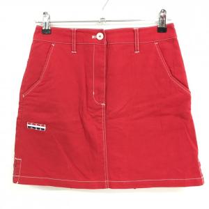 トミーヒルフィガー スカート レッド×白 ティー装着可 内側インナーパンツ レディース M ゴルフウェア Tommy Hilfiger Golf