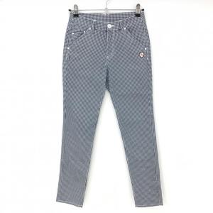 パーリーゲイツ パンツ ネイビー×白 千鳥格子 後ろウエストロゴ レディース 00(XS) ゴルフウェア PEARLY GATES