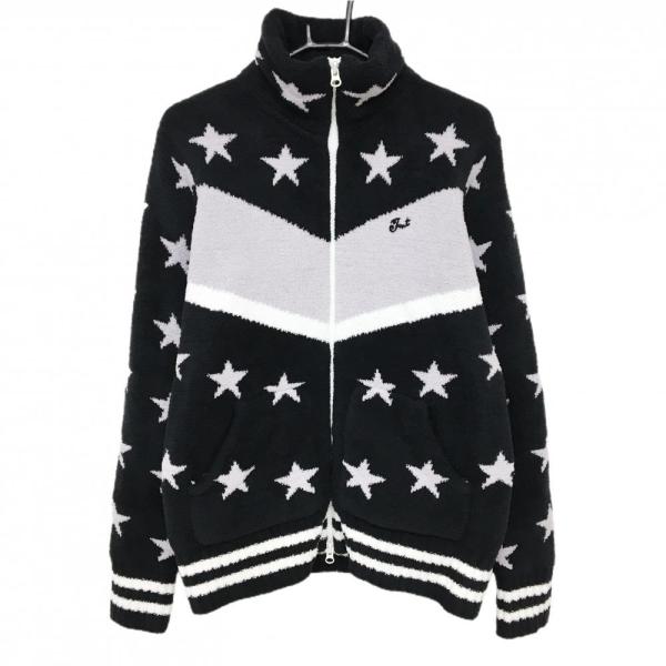 【美品】ティーエムティー ボアジャケット 黒×グレー 星柄  メンズ M ゴルフウェア TMT