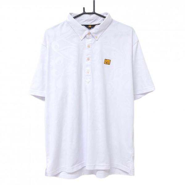 【超美品】ラウドマウス 半袖ポロシャツ 白 総柄 シャガデリック ボタンダウン  メンズ XXL ゴ...