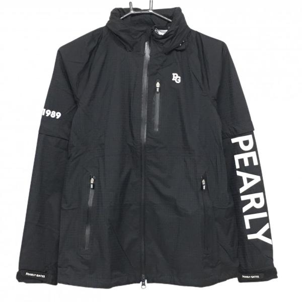 【新品】パーリーゲイツ 2WAYレインジャケット ダークネイビー×白 地模様 袖着脱可  レディース...